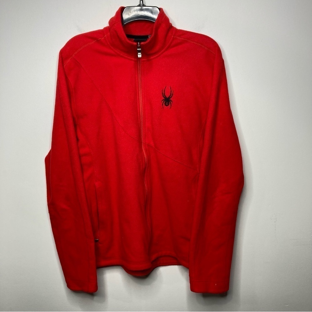 Spyder red fleece jacket size‎ medium